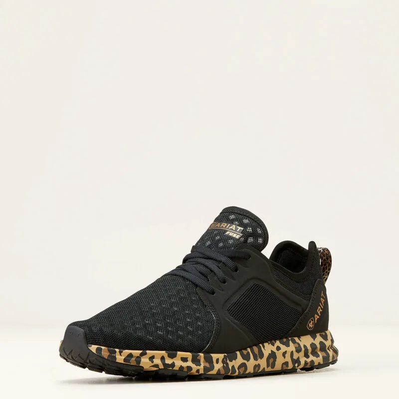 Ariat Fuse Ladies Trainer - Black Mesh/ Leopard Print